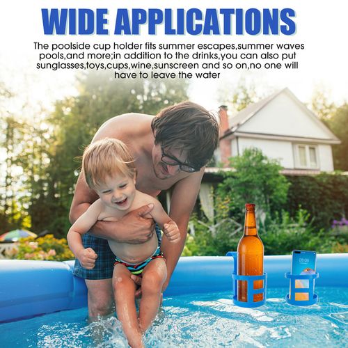 Plastic Water Cup Hanging Holder Container Hook For Car Drinks Holders Above Swimming Pool Side Beverage Drinks Storage Shelf