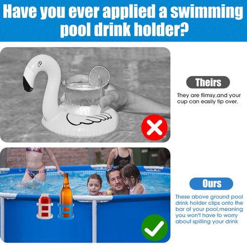 Plastic Water Cup Hanging Holder Container Hook For Car Drinks Holders Above Swimming Pool Side Beverage Drinks Storage Shelf