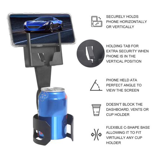 Universal Car Phone Holder Stable 2 In 1 Anti-Falling Support Cup Holder Phone Mount Auto Phone Stand Mount Auto Accessories