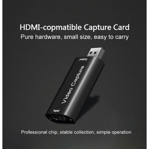 Mini HD 1080P HDMI-compatible To USB 2.0 Video Capture Card Game Recording Box - Black