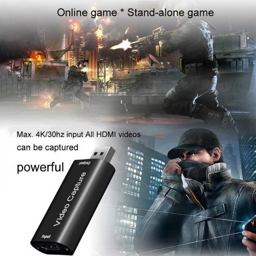 Mini HD 1080P HDMI-compatible To USB 2.0 Video Capture Card Game Recording Box - Black