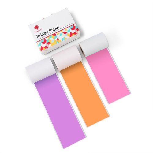 3rolls Pack 53mm Black Letter Printer Thermal Labels Purple  Rose Red  Orange Bottom