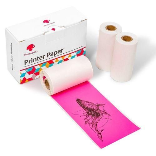 3rolls Pack 53mm Black Letter Printer Thermal Labels Purple  Rose Red  Orange Bottom