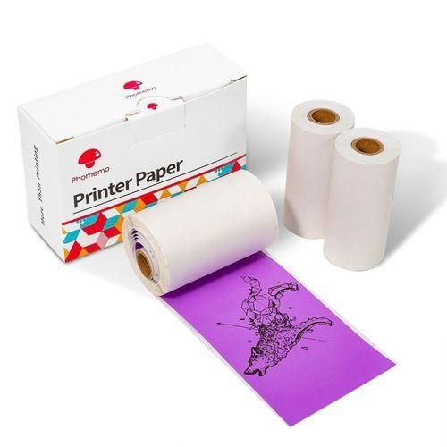 3rolls Pack 53mm Black Letter Printer Thermal Labels Purple  Rose Red  Orange Bottom