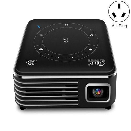 P11 4K HD DLP Mini 3D Projector 4G  32G Smart Micro Convenient Projector, Style:AU PlugBlack