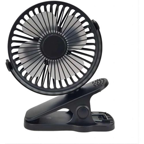 Mini Clip on Fan Battery Operated, 2500mAh 4 Inches Portable Personal Fan for Outdoors-Black