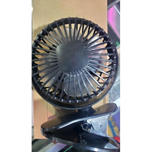 Mini Clip on Fan Battery Operated, 2500mAh 4 Inches Portable Personal Fan for Outdoors-Black