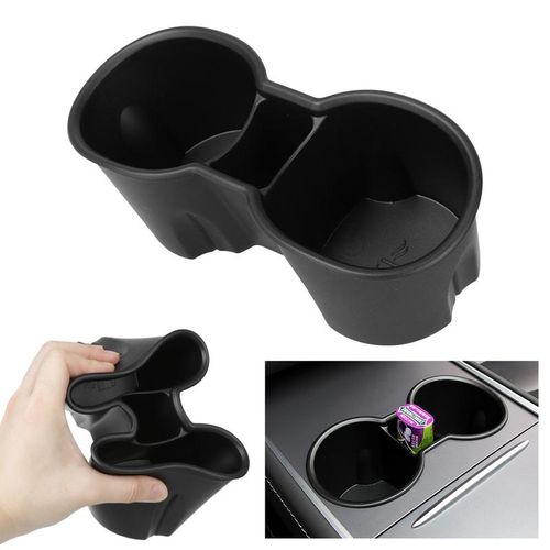 For Tesla Model 3/y Console Drinking Bottle Insert Holder Double Hole Universal Car Water Cup Holder Pvc