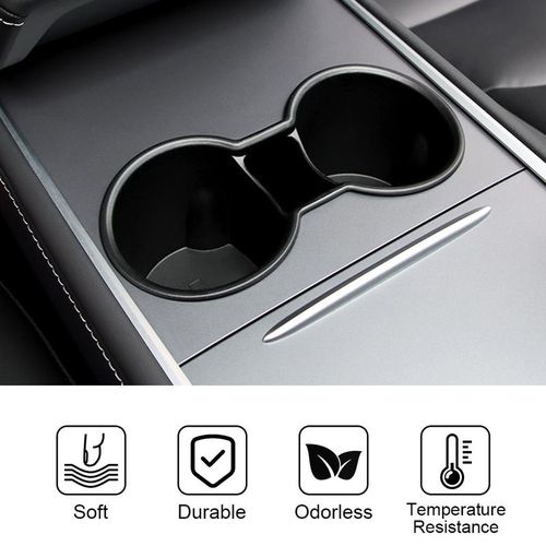 For Tesla Model 3/y Console Drinking Bottle Insert Holder Double Hole Universal Car Water Cup Holder Pvc