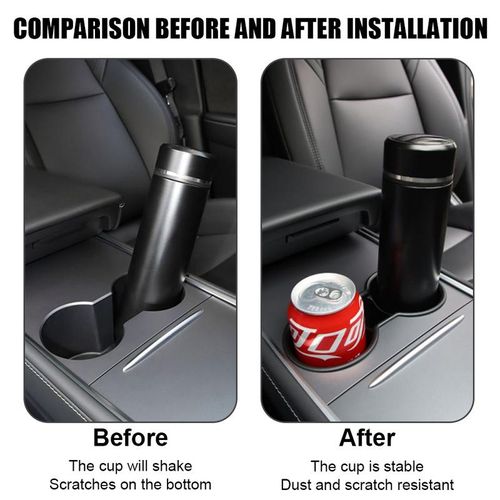 For Tesla Model 3/y Console Drinking Bottle Insert Holder Double Hole Universal Car Water Cup Holder Pvc