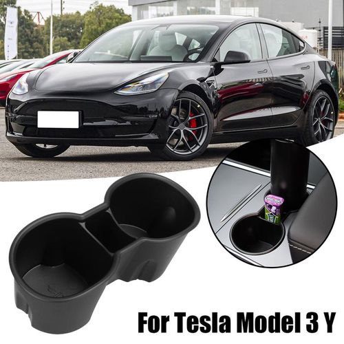 For Tesla Model 3/y Console Drinking Bottle Insert Holder Double Hole Universal Car Water Cup Holder Pvc