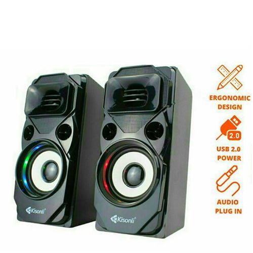 Bass Speakers USB Powered With Volume Knob, Black