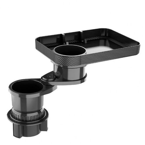 Car Cup Holder Tray Expander 3 In 1 Detachable Food Table Tray With Solid Base 360 Degree Rotate Anti-Slip Auto Drink Holder