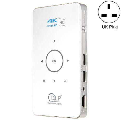 C6 2G16G Android Smart DLP HD Projector Mini Wireless Projector: UK Plug White