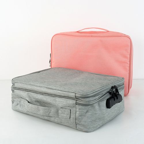 Document Storage Bag Household Pink Multi-layer Household