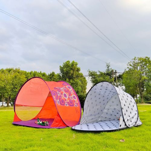 Automatic Free-to-build Tent, Outdoor Beach Sunshade Tent, Portable Folding Spring Outing Outdoor Camping Tent Orange 1~2