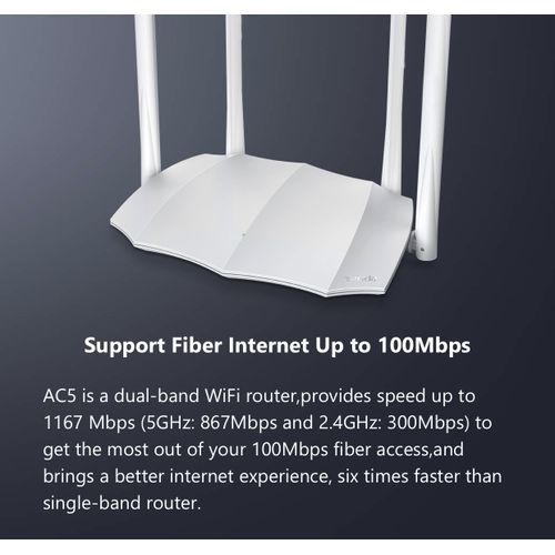 tenda AC1200 WiFi Router Dual Band Wireless Extender - White