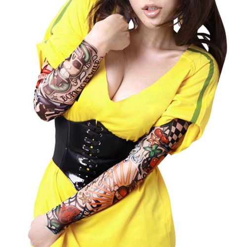 Sexy Women Corset Belt PU Leather Splice Lace-Up Elastic Cincher Wide Waistband Waist Strap NO5124