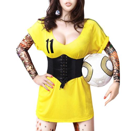 Sexy Women Corset Belt PU Leather Splice Lace-Up Elastic Cincher Wide Waistband Waist Strap NO5124