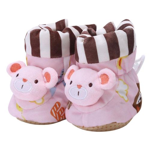 Newborn Baby Boots Cartoon Animals Anti-fall Cotton Thick Warm Winter  Infant Bootie Shoes New,Red NO5114
