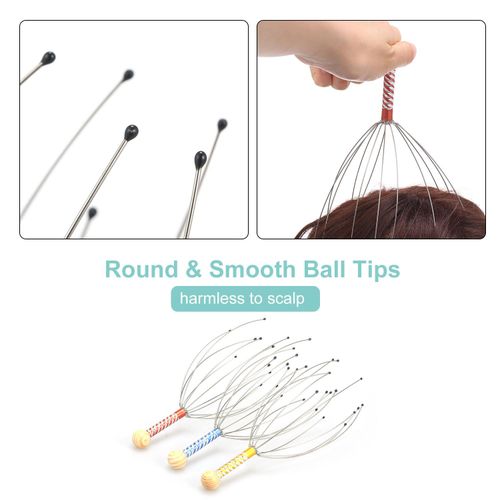 3pcs Head Massagers Scalp Scratchers Handheld Scratcher for Head Body Relaxing Massage Tools Random Color NO5119