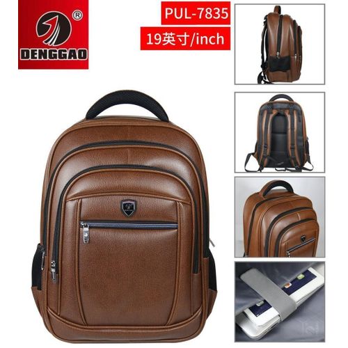 Deng Gao A Genuine Leather Unisex Backpack Fashion Real Rubber Student Backpack With Laptop Provision It's Black In Colour And Designs May Varry