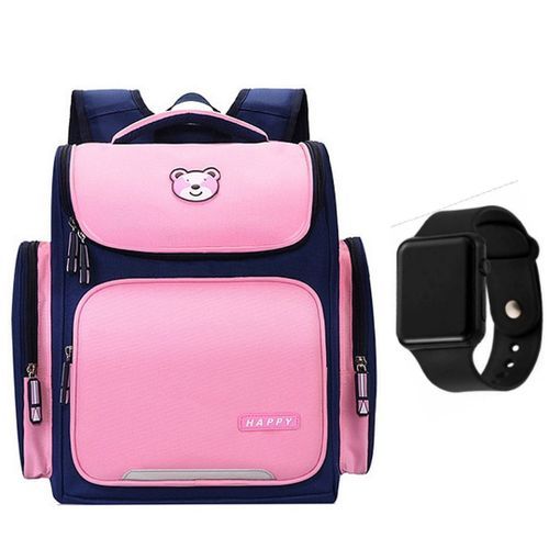 Women Gals Designer Bag With Free Watch - Pink
