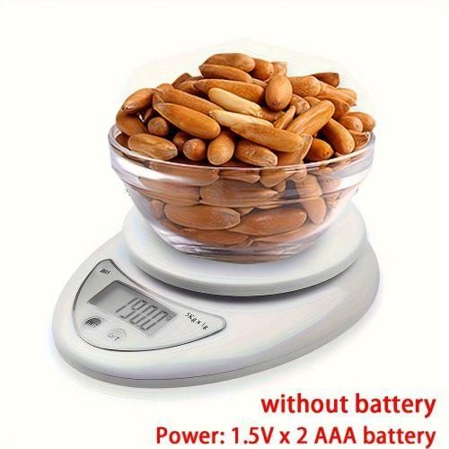 1pc, Kitchen Digital Scale, Kitchen Scale, Food Scale, Kitchen Weighing Scale, LED Electronic Scale, Kitchen Food Scale, Kitchen Restaurant Food Weight Measuring Tool, Kitchen Baking Tool, 11.02LB1G not Included Battery  Kitchen Accessories