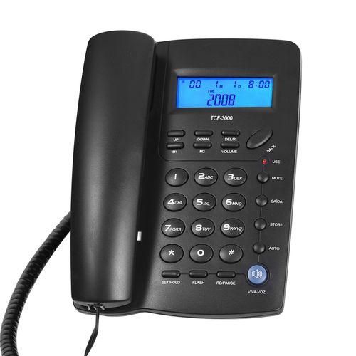 TCF3000 Black Corded Phone with Memory Key Landline Phone