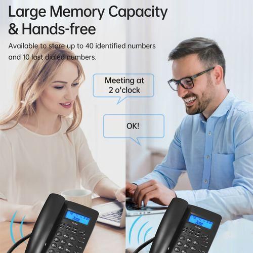 TCF3000 Black Corded Phone with Memory Key Landline Phone