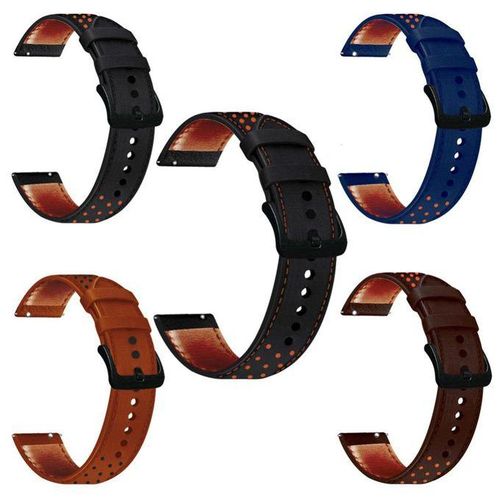 20/22mm Watch Belt Replacement Microfiber Leather Smartwatch Strap Holes Design