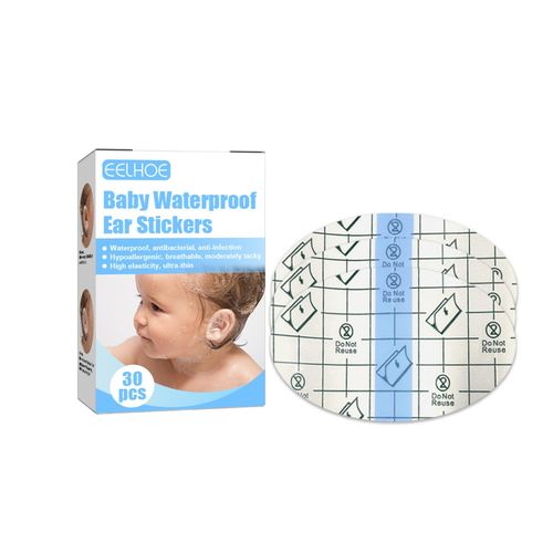 Baby Waterproof Ear Patches Non-Allergenic Adhesive Safe to Use Ear Patches for Baby Swimming Bathing and Washing Hair,30pcs/Box NO5143
