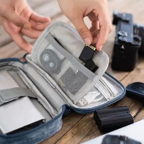 Portable Electronics Storage Bag Blue