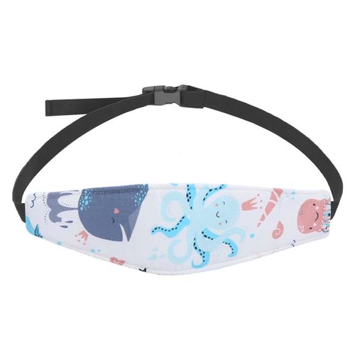 Baby Carseat Head Support Child Car Seat Safety Head Support Fixing Band Belt Suitable for Toddler Traveling,Whale And Octopus NO5143