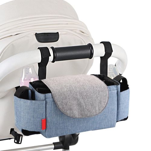 Baby Stroller Organizer Bag Large Space Stroller Organizer Bag for Diapers Phones Toys,Blue NO5112