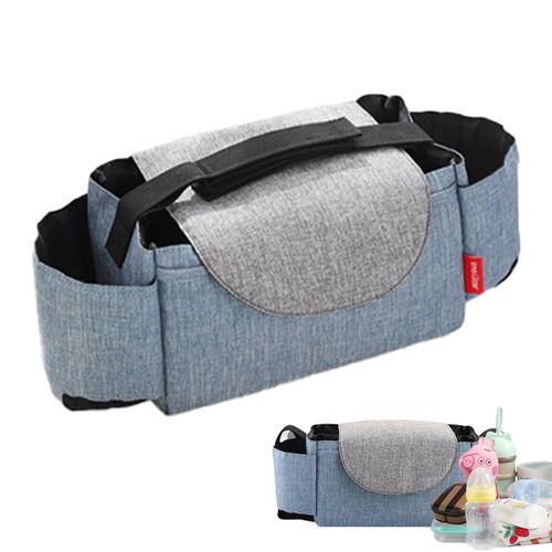 Baby Stroller Organizer Bag Large Space Stroller Organizer Bag for Diapers Phones Toys,Blue NO5112