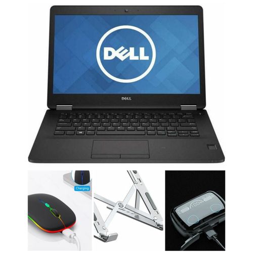 DELL Latitude 7470 core i5 8gbram Fast 512SSD Plus Rechargable Mouse with finger print sensor and microsoft office, Earbuds and Laptop stand-Refurbished