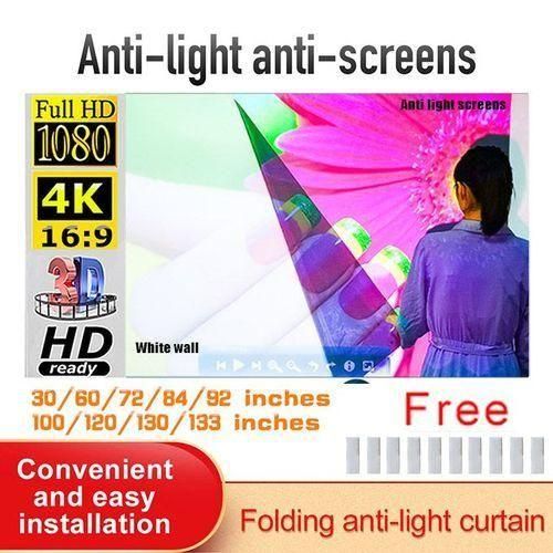 AntiLight Reflective Projector Screen 30130 Inch 16:9 Fabric Cloth Projection Screen
