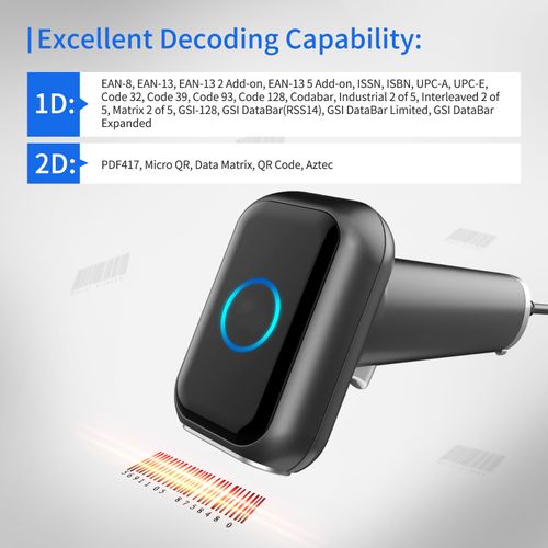 High Speed Barcode Scanner 1D/2D/QR Code Scanner 2.4G