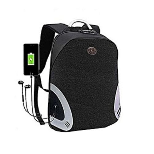Men's Designer  Anti Theft Laptop Bag - Black,Grey