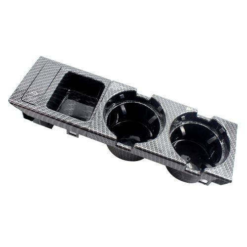 Car Front Center Console Drink Cup Holder + Coin Holder Tray Carbon Fiber Replacement for BMW 3Series E46 1999-2005 NO5137