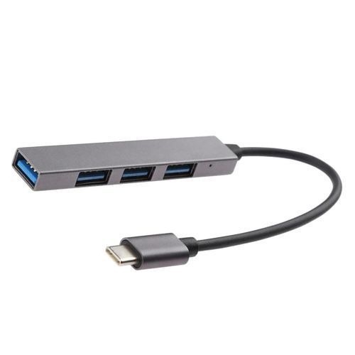 Premium Aluminum 4 Port to USB 3.0 Type C Hub for iMac MacBook Pro - Gray