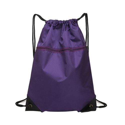 Gym Bag Women Man Drawstring Backpack Bags Purple