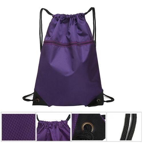 Gym Bag Women Man Drawstring Backpack Bags Purple