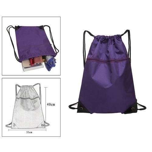 Gym Bag Women Man Drawstring Backpack Bags Purple