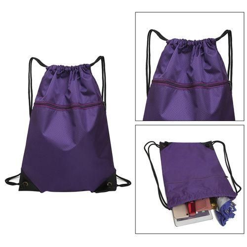 Gym Bag Women Man Drawstring Backpack Bags Purple