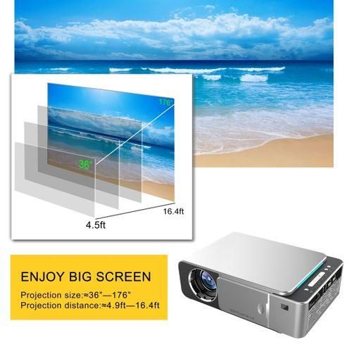 T6 3500ANSI Lumens 1080P LCD Mini Theater Projector, Standard Version, UK PlugRed