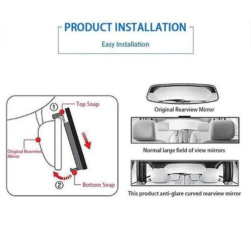 BLALION Car Ba Mirror Rear View Mirror Wide Angle Panoramic Assisting Large Vision Interior Monitor Universal Car Accessories