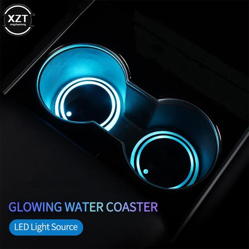 7 Colors Car Led Cup Holder Light Mats Car Coasters Bottle Light Sensor Vibration Atmosphere Light Constellation Led Cup Holder
