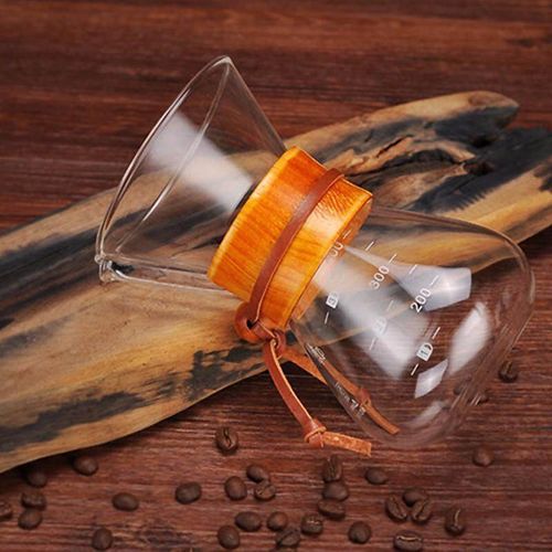 2Pcs/Set 400ml For 1-4 Cup Wood Neck Glass Coffee Maker Chemex Brew Pot With L Stainless Steel Filter Dripper HOT